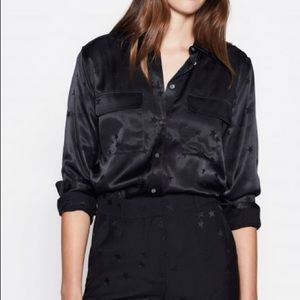 Equipment black silk blouse, L